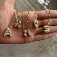 Initial bubble necklace