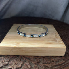 Evil eye Mop silver kada