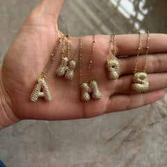 Initial bubble necklace
