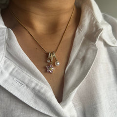 Bloom charms necklace (Pink)