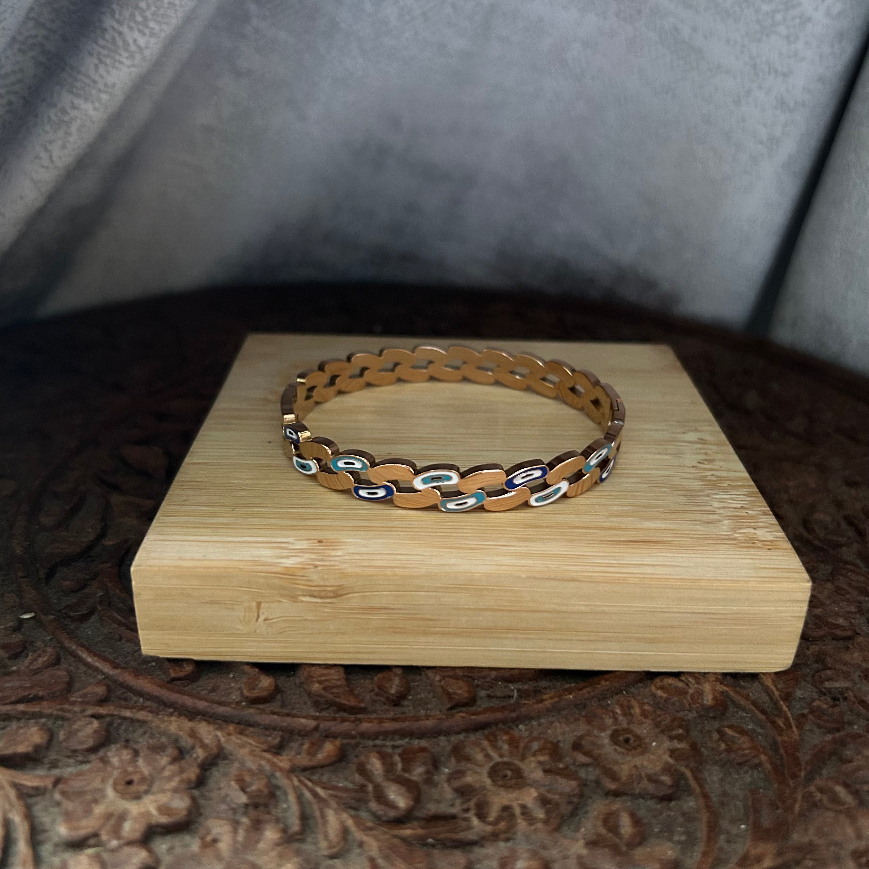 Evil eye enameled kada