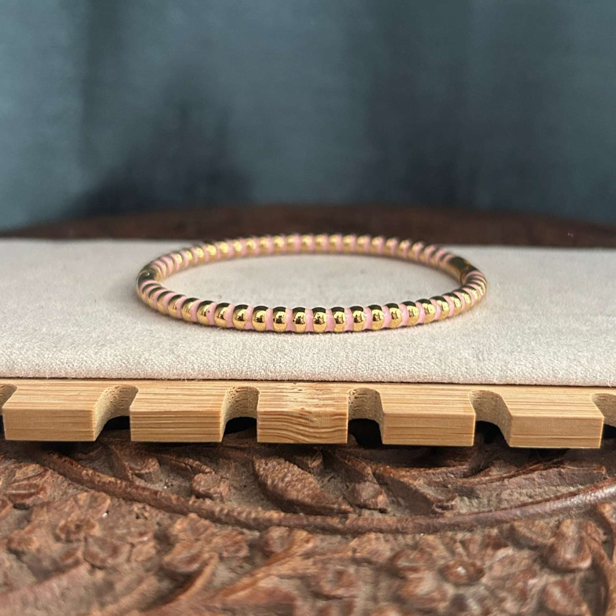 Pink Enameled Kada