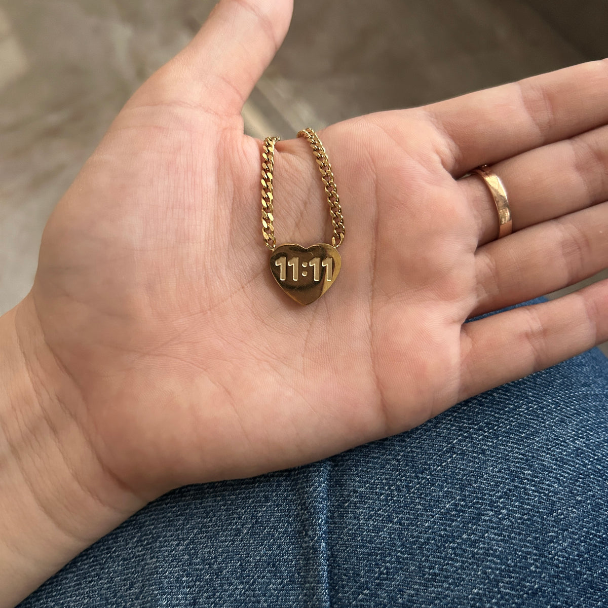 11:11 heart necklace