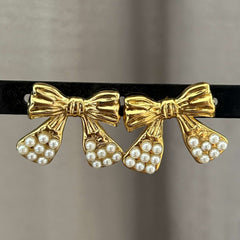 Pearl Bow Earrings