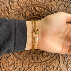 Bow layered bracelet