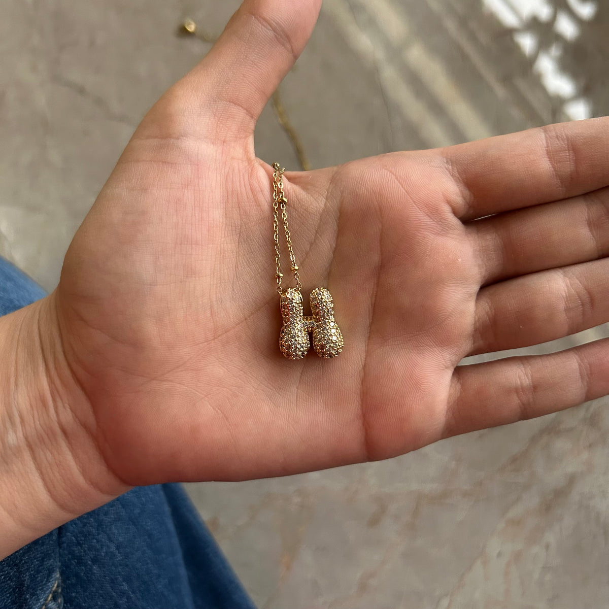 Initial bubble necklace