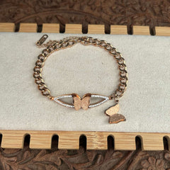 Butterfly Diamond Chained Bracelet