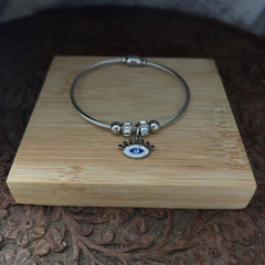 Evil eye charms silver kada