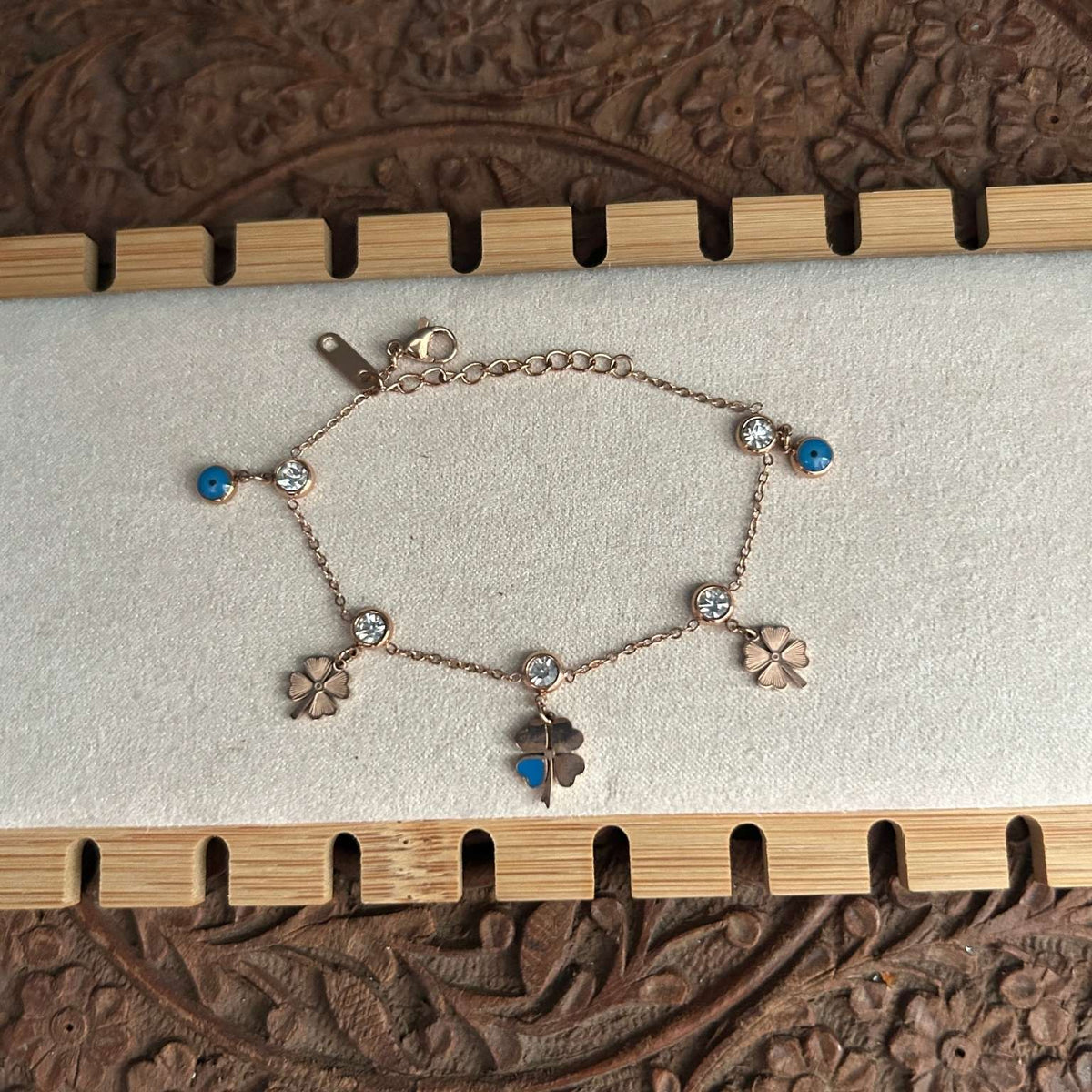 Evil Eye Flower Charms Bracelet