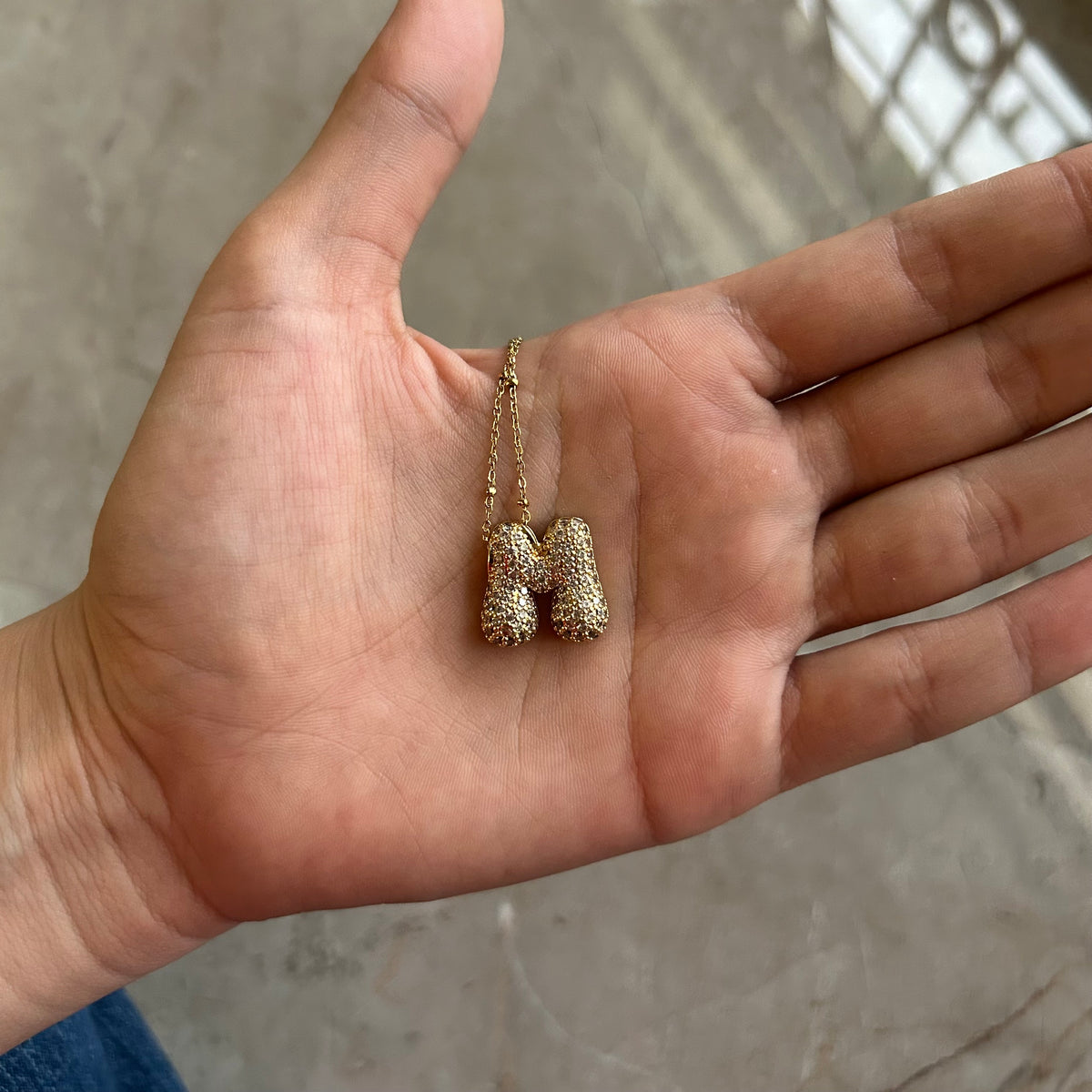 Initial bubble necklace
