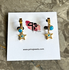 Star evil eye hoops