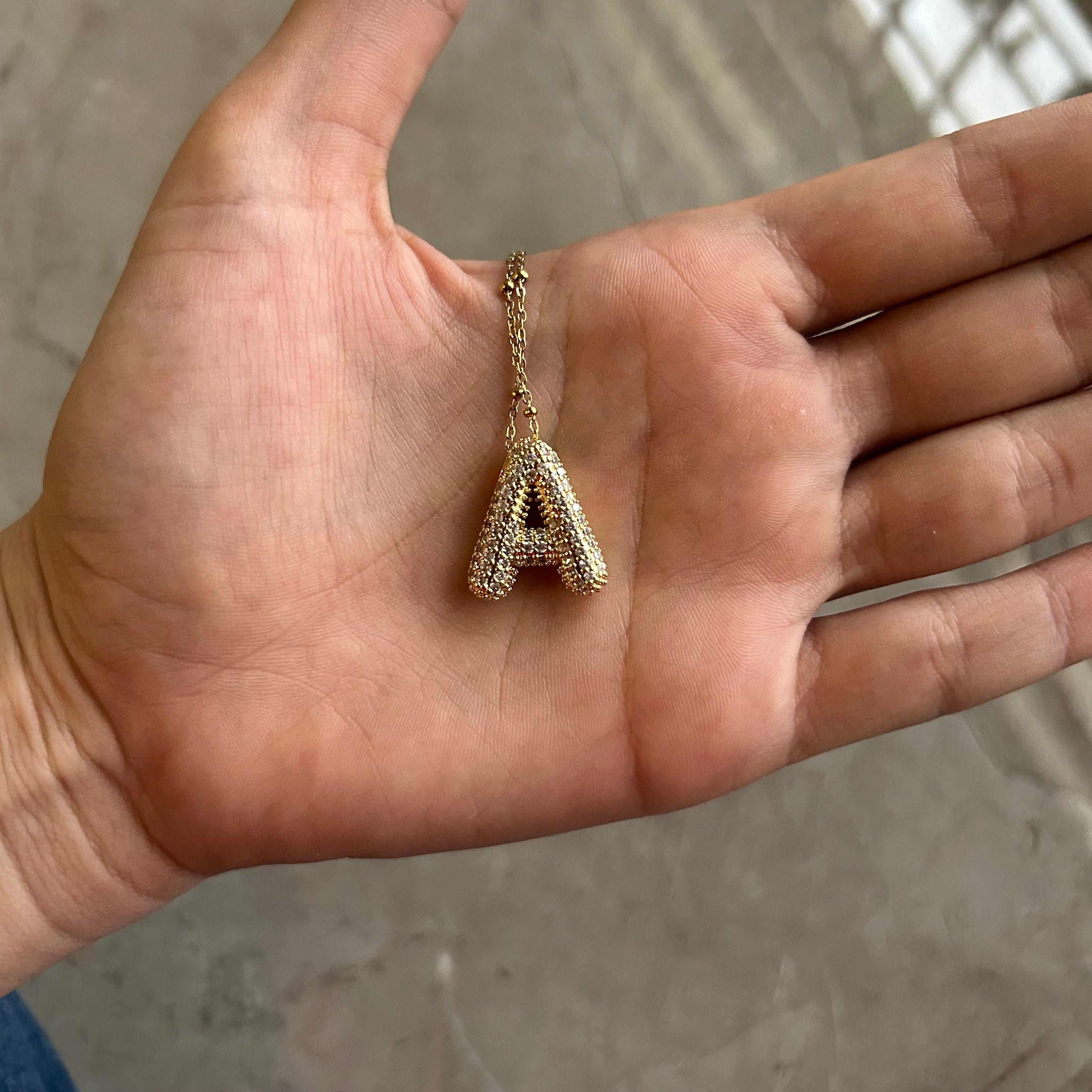 Initial bubble necklace