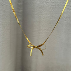 Bow Snake Chain Necklace