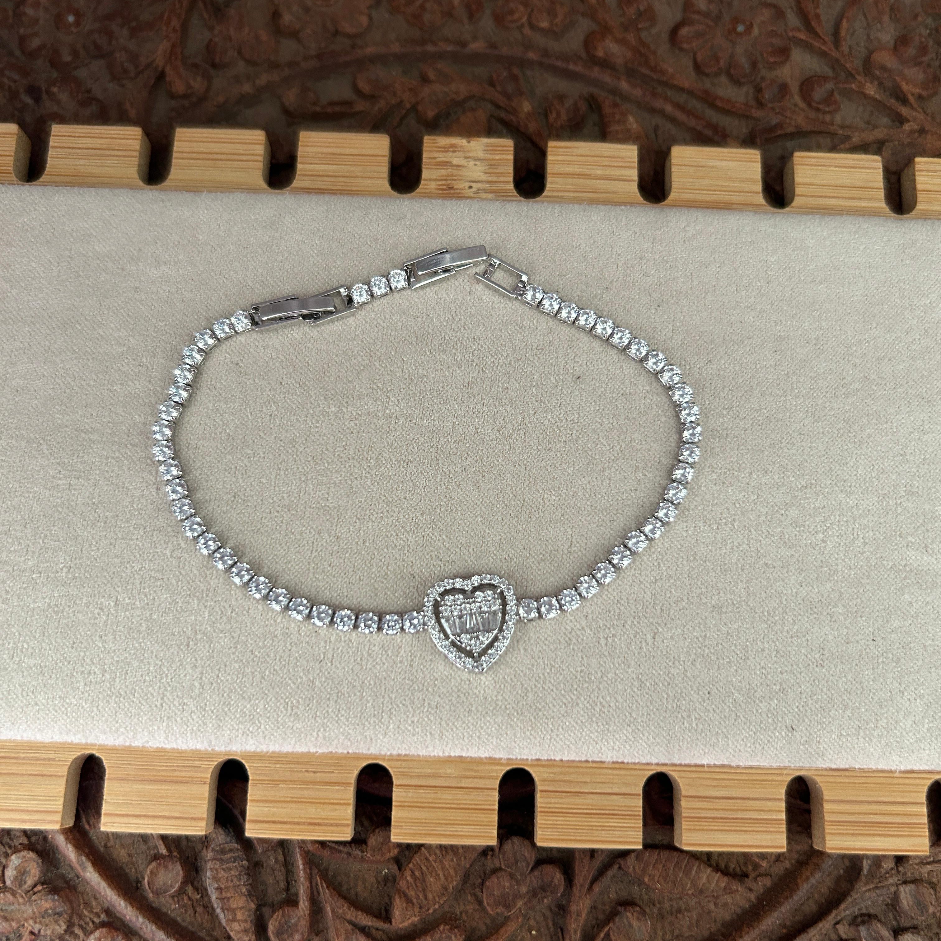Heart Tennis Bracelet