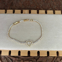 Heart Tennis Bracelet