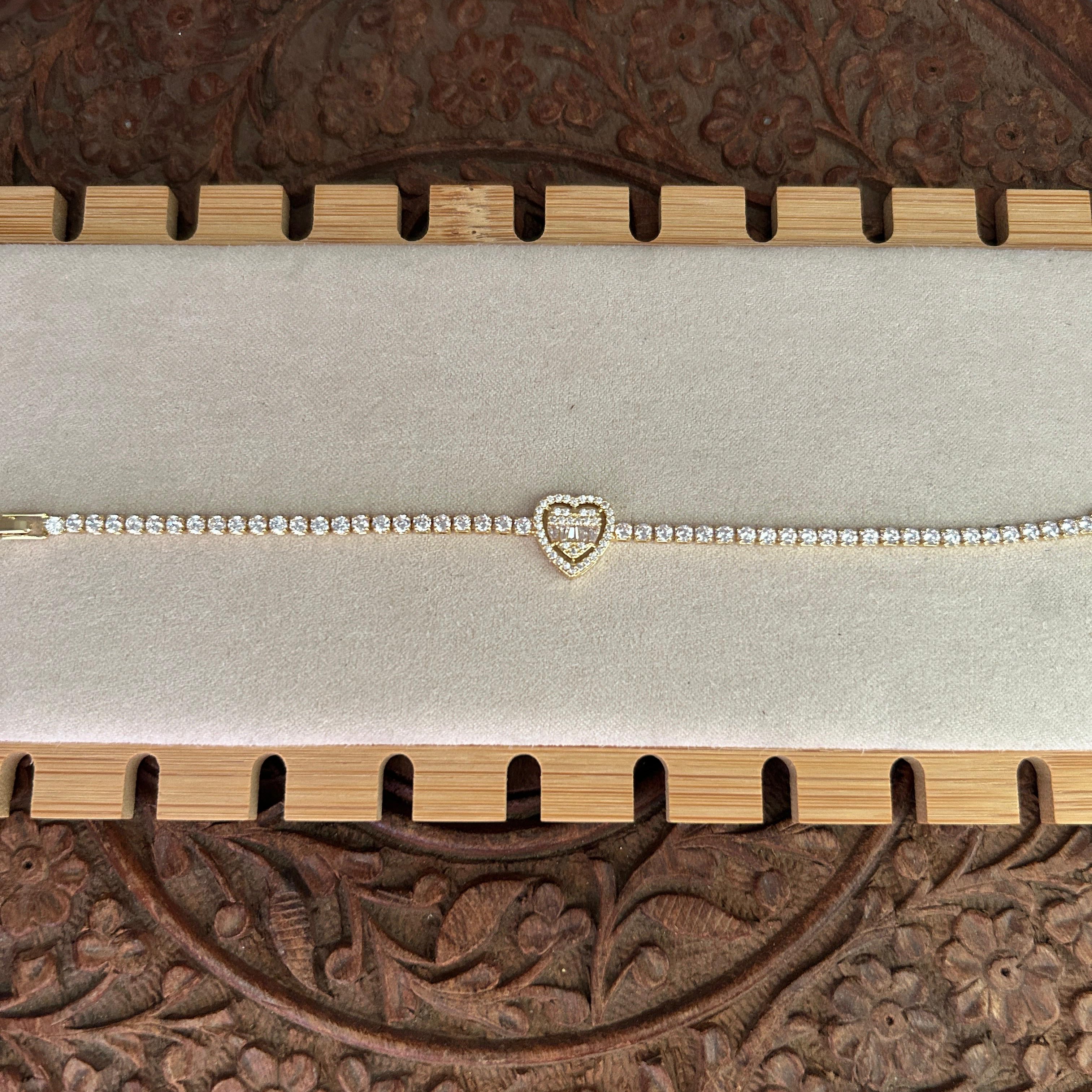 Heart Tennis Bracelet