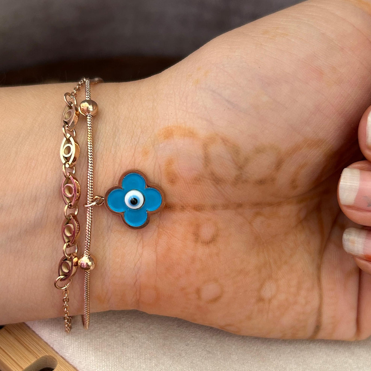 Evil Eye Layered Charm Bracelet